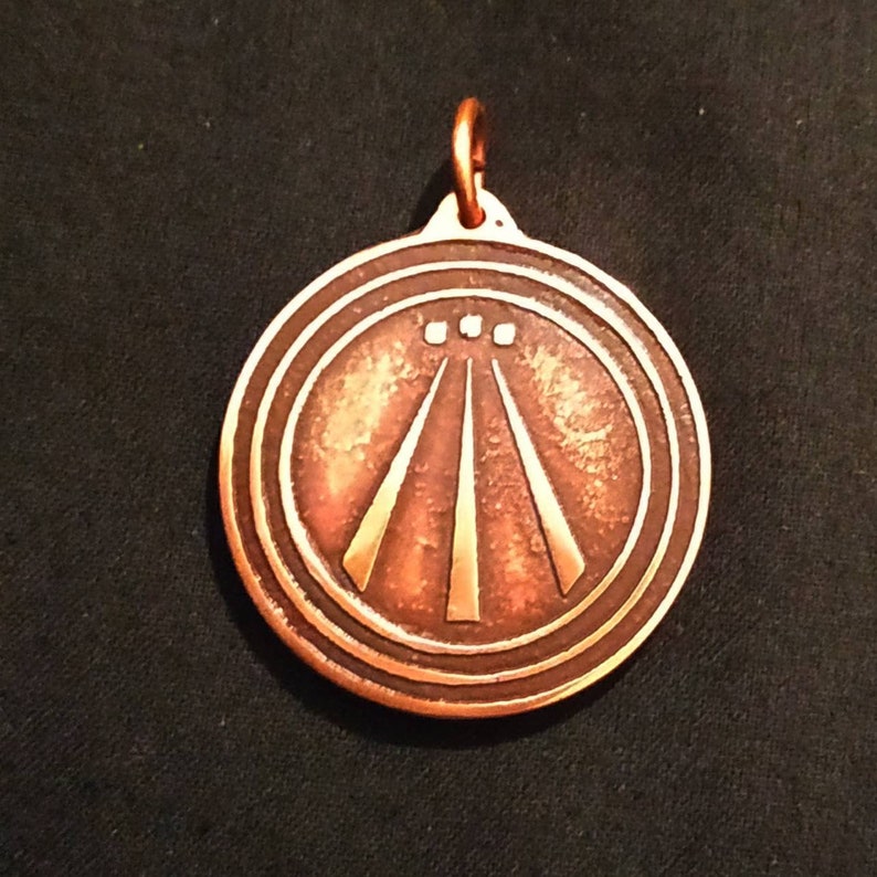 DRUID AWEN PENDANT With 3 rings in Heavy 3mm Copper