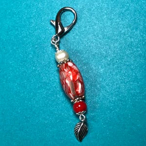 Red with Pearl Purse Journal Dangle