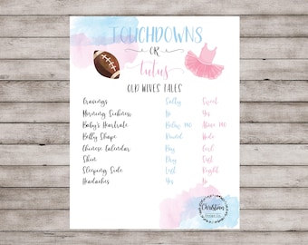 Touchdowns Or Tutus, Touchdown Or Tutu Gender Reveal, Gender Reveal Ideas, Tutus And Touchdowns, Gender Reveal Sign, Touchdowns Tutus