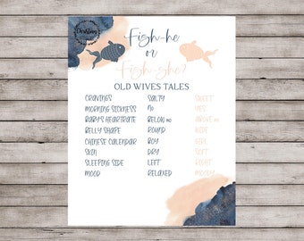 Fishing Gender Reveal, Fish he or Fish She Old Wives Tales, Fish Gender Reveal, Gender Reveal Ideas, Fishing Gender Reveal Theme, Pink Blue