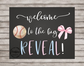 Gender Reveal Decorations, Baseball Or Bows, Baseballs Or Bows, Baseball Gender, Gender Reveal Decor, Gender Reveal Sign, Reveal Party