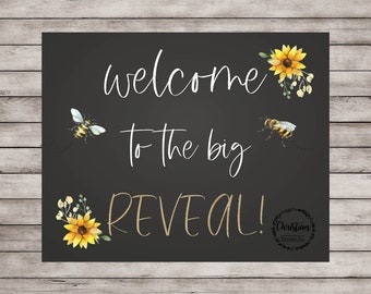 Bee Gender Reveal, Bee Gender Reveal Sign, What Will Baby Bee, What Will It Bee, Bee Baby Shower, Gender Reveal Decor, Gender Reveal Sign
