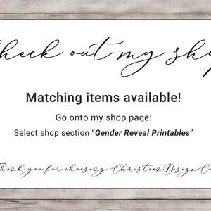May include: A white card with black text that says "Check out my shop" in cursive. The text below says "Matching items available!" and provides instructions to find matching items on the shop page. The text at the bottom says "Thank you for choosing Christian Design Co!"