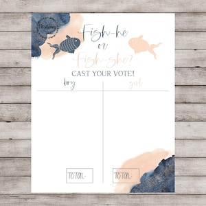 Fish Gender Reveal, Fish he or Fish She Cast Your Vote, Fishing Gender Reveal, Gender Reveal Ideas, Fishing Theme Gender Reveal
