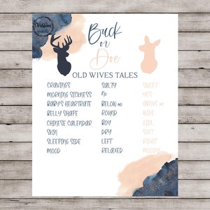 Buck oder Doe Gender Reveal, Navy und Blush Gender Reveal, Gender Reveal Decor, Gender Reveal Ideen, Buck und Doe, Deer Gender Reveal Sign