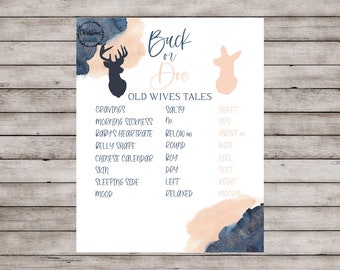 Buck or Doe Gender Reveal, Navy and Blush Gender Reveal, Gender Reveal Decor, Gender Reveal Ideas, Buck and Doe, Deer Gender Reveal Sign