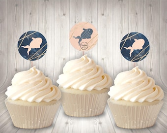 Fishing Gender Reveal Party Decorations - Fish He Or She Banner, Backdrop & Balloon Set