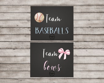 Baseballs Or Bows, Gender Reveal Decorations, Baseballs Or Bow, Baseball Reveal, Gender Reveal Decor, Gender Reveal Ideas, Reveal Sign