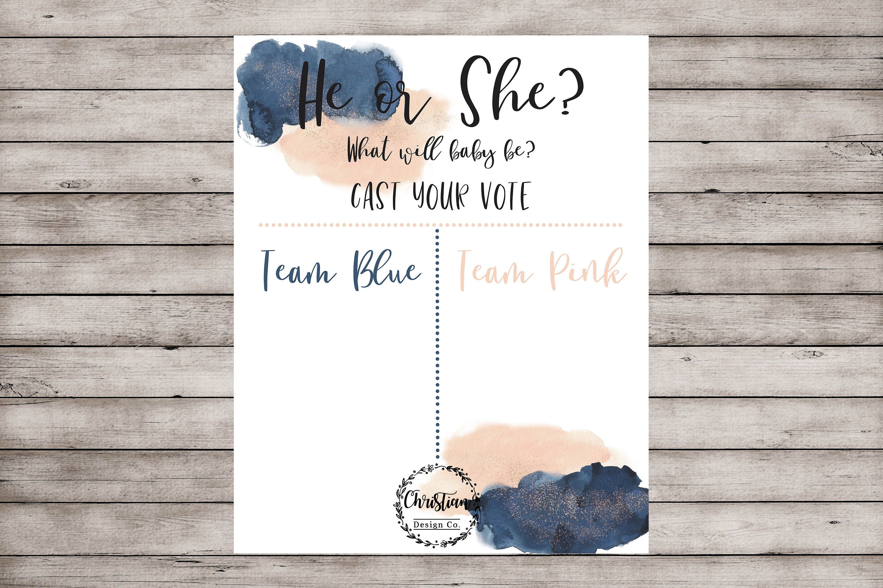 Navy Blush Gender Reveal Ideas, Navy Blue and Pink Gender Reveal Sign…