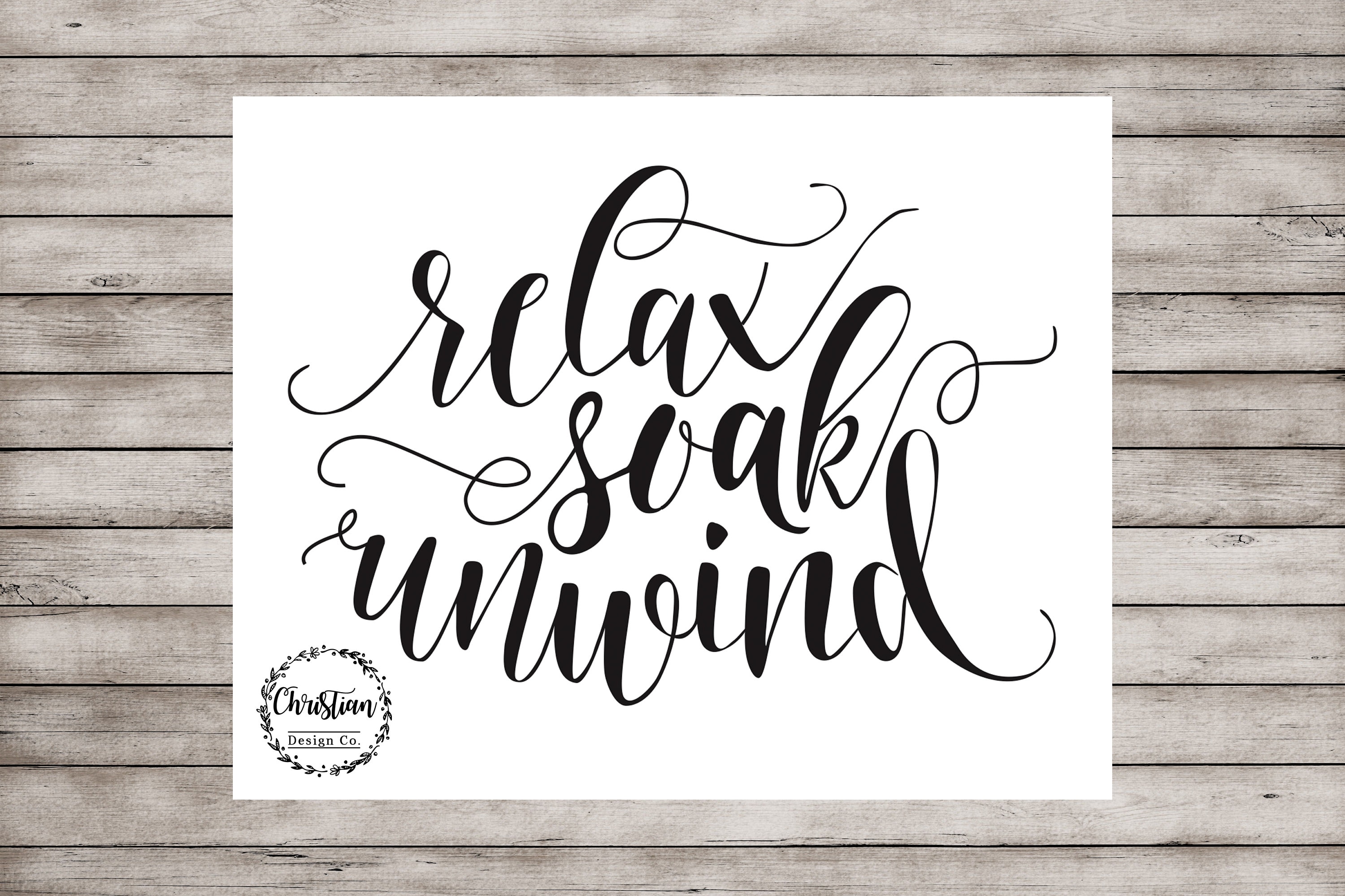 Unwind Sign Relax Soak Unwind Relax Soak Unwind Sign Bathroom Wall Decor Black ...
