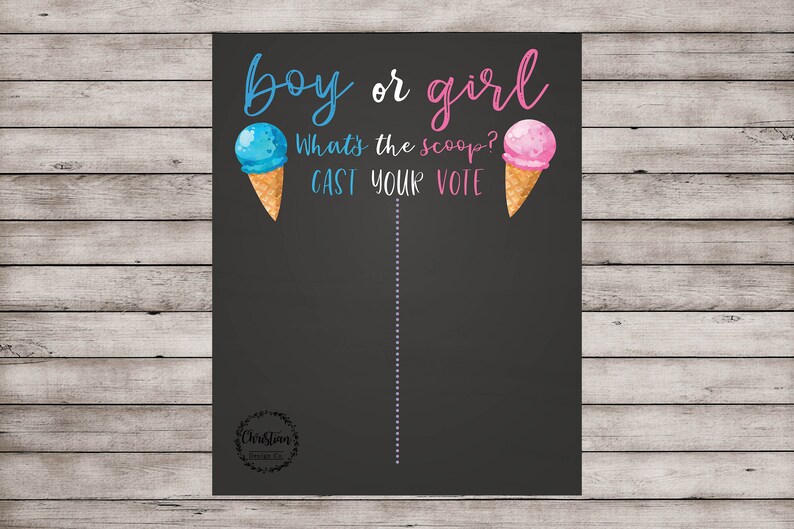 Ice Cream Gender Reveal Whats the Scoop Gender Reveal Gender Etsy