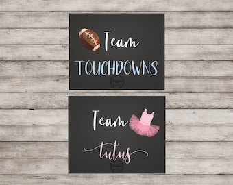 Touchdowns lub Tutus, Dekoracje na ujawnienie płci dziecka, Touchdowns Tutus, Touchdown lub Tutu, Dekoracje na ujawnienie płci dziecka, Pomysły na ujawnienie płci dziecka, Znak ujawnienia płci dziecka