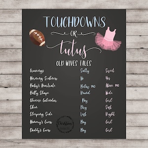 Touchdowns Or Tutus, Gender Reveal Decor, Touchdown Or Tutu, Tutus And Touchdowns, Gender Reveal Decor, Gender Reveal Sign, Touchdowns Tutus