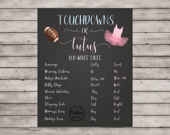 Touchdowns Or Tutus, Gender Reveal Decor, Touchdown Or Tutu, Tutus And Touchdowns, Gender Reveal Decor, Gender Reveal Sign, Touchdowns Tutus