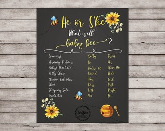 Bee Gender Reveal, Bee Gender Reveal Sign, Bee Old Wives Tales, What Will It Bee, Bee Baby Shower, Gender Reveal Decor, Gender Reveal Sign