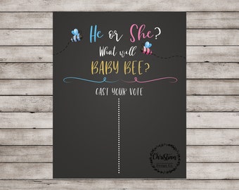 Bee Gender Reveal, Bee Gender Reveal Sign, What Will Baby Bee, What Will It Bee, Bee Baby Shower, Gender Reveal Decor, Gender Reveal Sign
