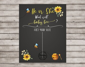Bee Gender Reveal, Bee Gender Reveal Sign, What Will Baby Bee, What Will It Bee, Bee Baby Shower, Gender Reveal Decor, Gender Reveal Sign