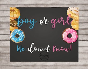 Donut Gender Reveal Sign, We Donut Know Gender Reveal Sign, Gender Reveal Donut, Doughnut Gender Reveal, Doughnut Reveal, Donut Theme Reveal