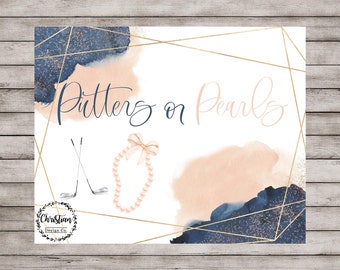 Putters or Pearls Sign, Putters or Pearls Gender Reveal, Golf Gender Reveal, Golf Ball Gender Reveal, Gender Reveal Ideas, Golf Reveal