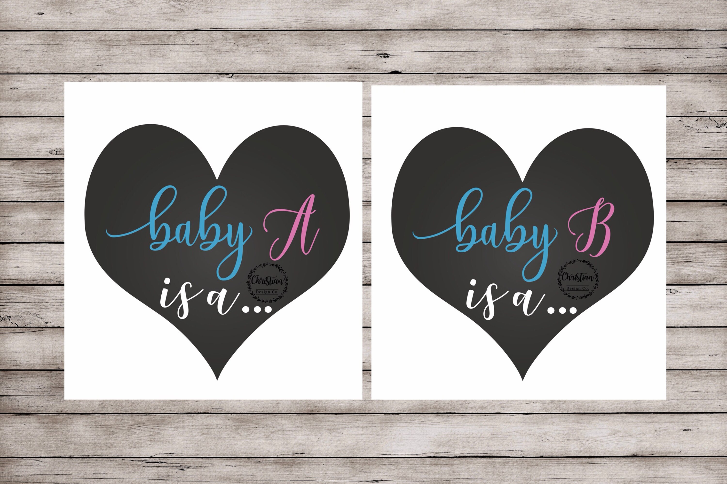 Twins Gender Reveal Gender Reveal Ideas Gender Reveal Decor | Etsy
