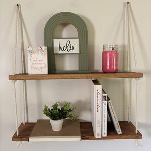 Rustic Wooden Hanging Shelf