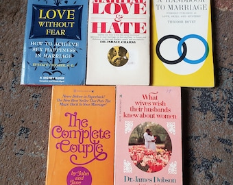 Lot of 5 Marriage Relationship Psychology Books, Vintage PB 1960-1980