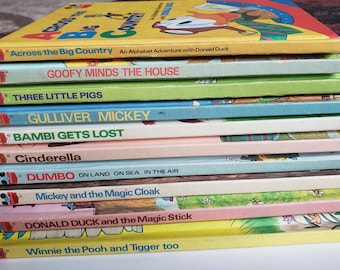 Walt Disney  Wonderful World Of reading books Lot of 10 - 1970s