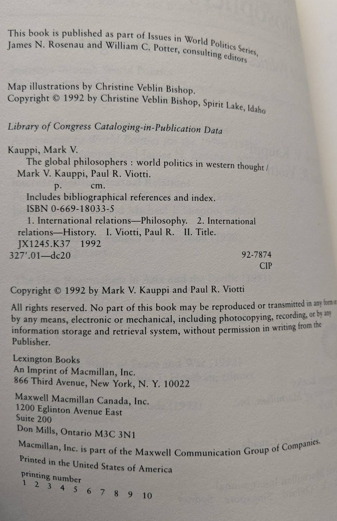 The Global Philosophers World Politics in Western Thought, Mark V ...