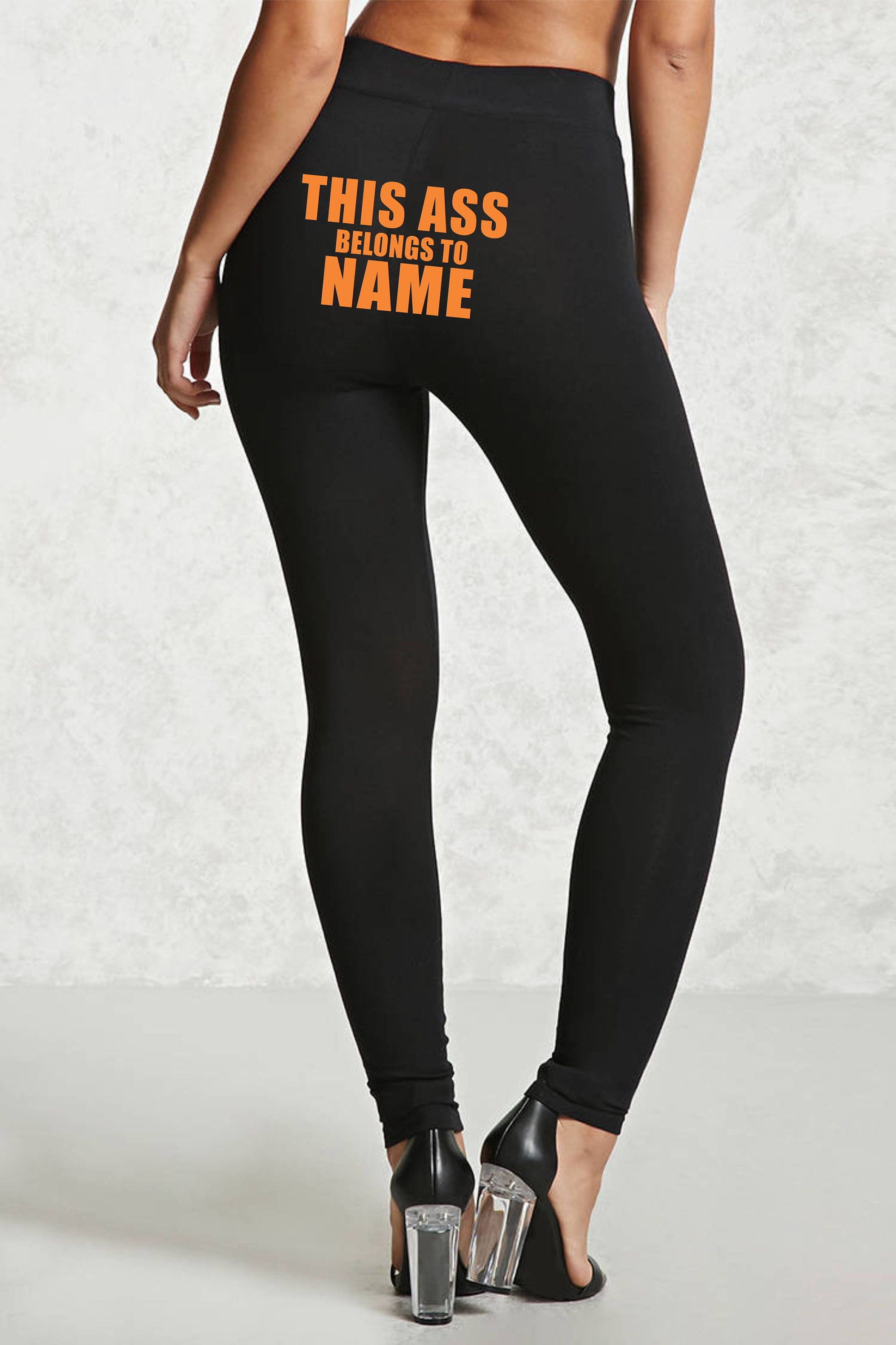 This ASS Belongs to NAME Leggings Black Pant Workout Yoga Funny Squat Butt  Booty Girlfriend Fiance Wife Christmas Wedding Shower Gift -  Canada