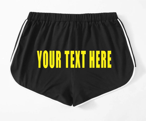 YOUR TEXT HERE Black Dolphin Shorts 