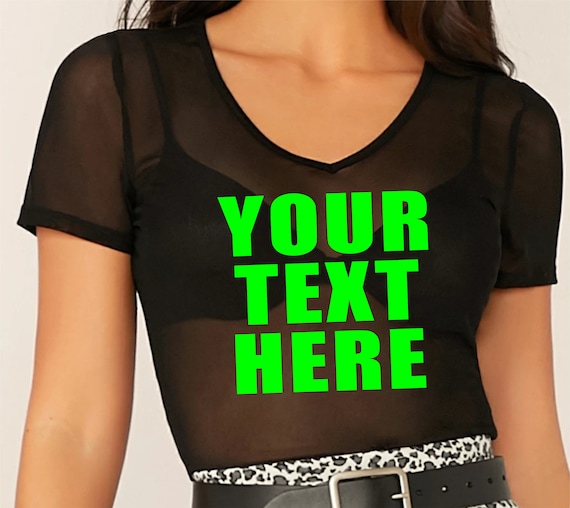YOUR TEXT HERE Crop Tank Top Shirt Women's Girls Custom Printed  Personalized Words Cute College Game Day Party Gift Team Group Bulk Order 