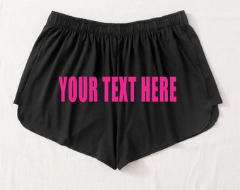 Size XL CUSTOM TEXT Booty Shorts Dolphin Active Black Gym Work Out Retro  Stretchy Cheeky Your Words Here Printed Personalized Customized -  Hong  Kong