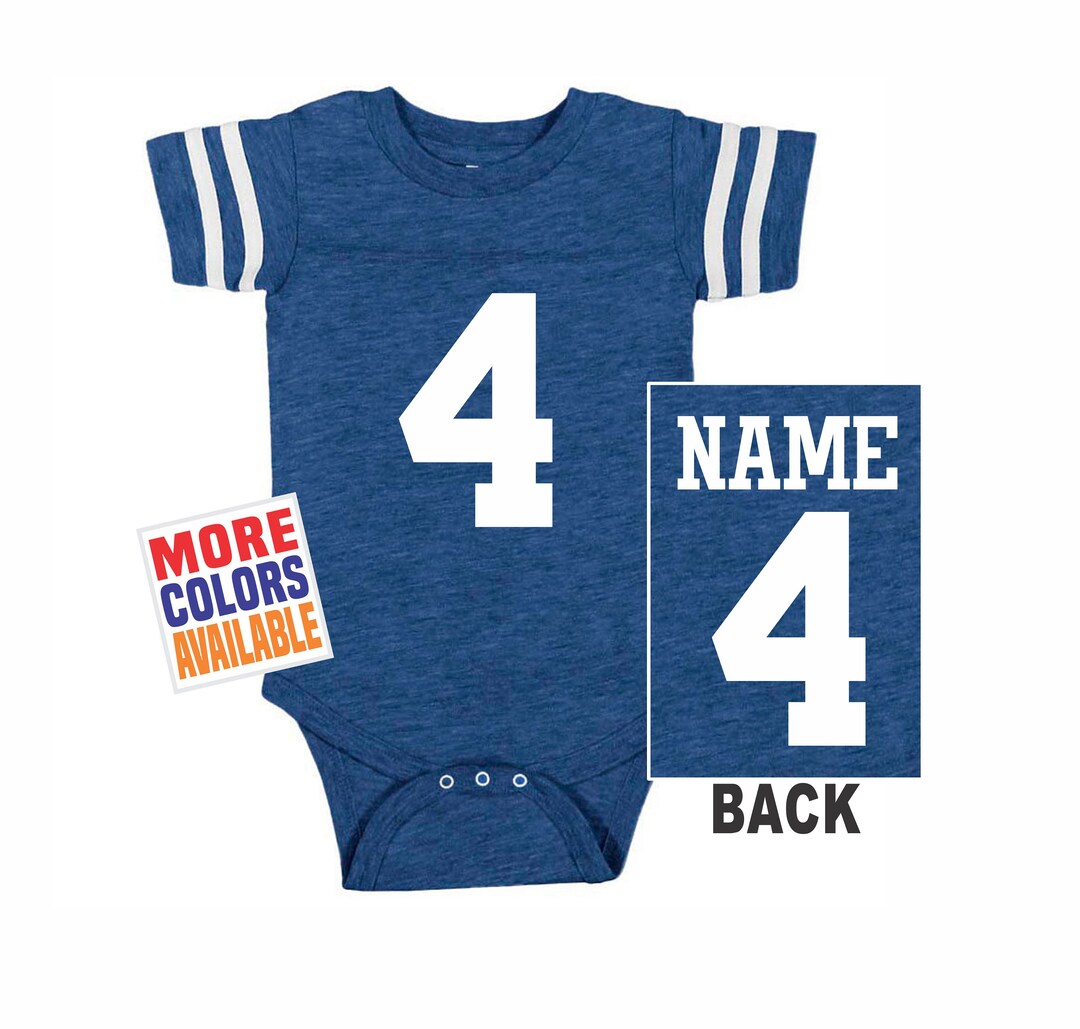 FOOTBALL JERSEY Bodysuit Baby Royal Blue W/ White Shirt Stripe Etsy