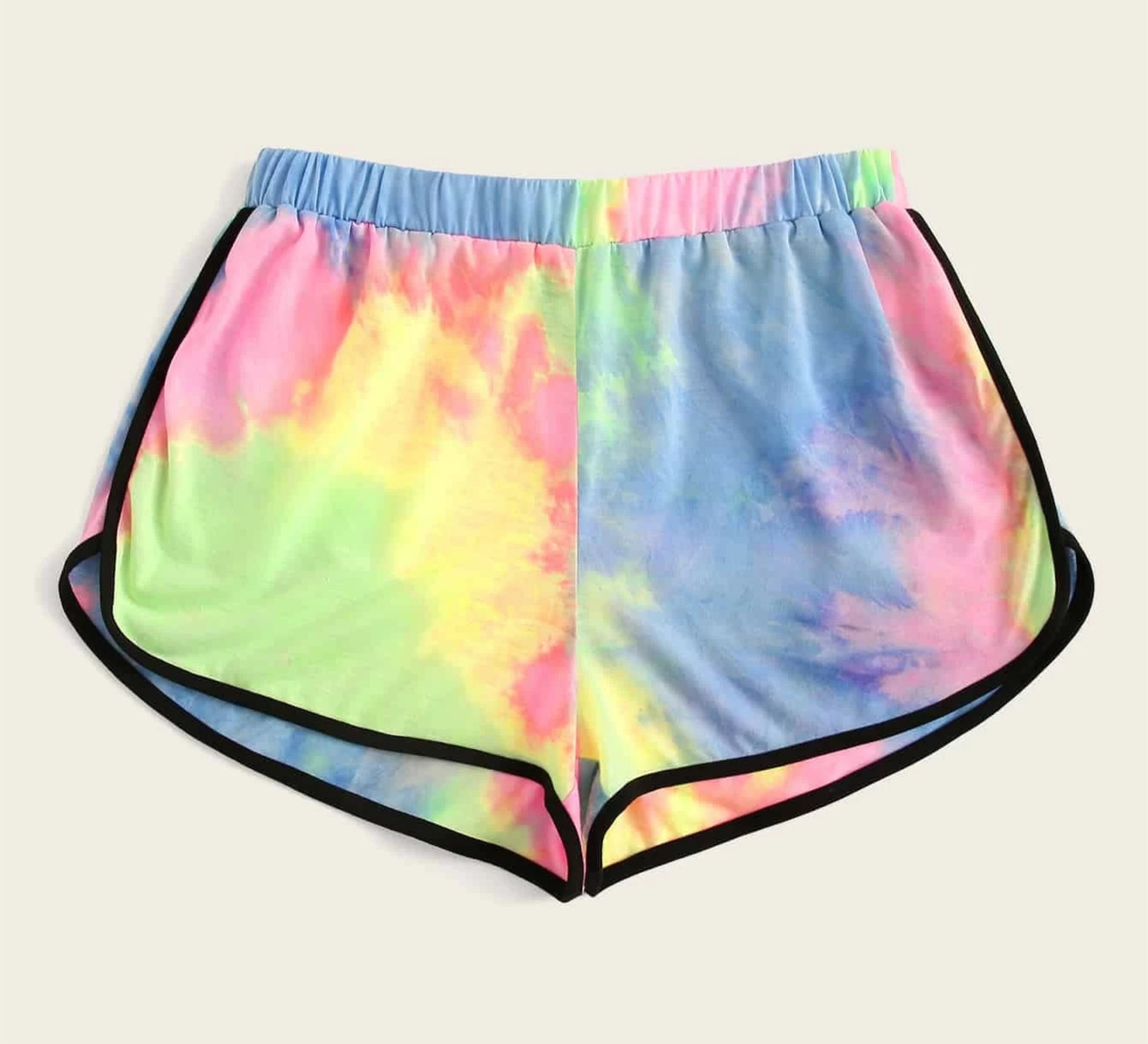 YOUR TEXT HERE Tie Dye Shorts Gym Work Out Retro Booty Cheeky Etsy
