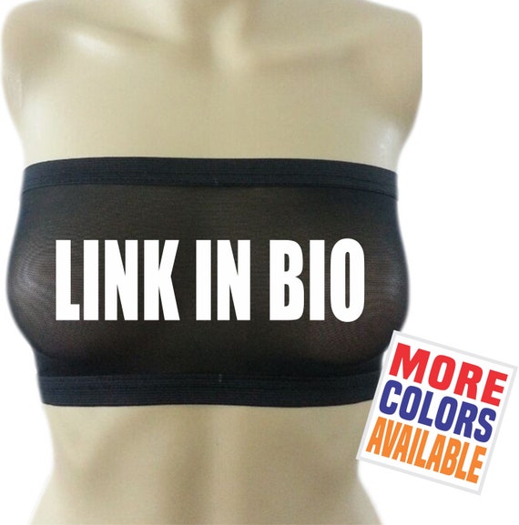 LINK IN BIO Black Bandeau Tube Top Boob Sheer Bra Custom Gift pic