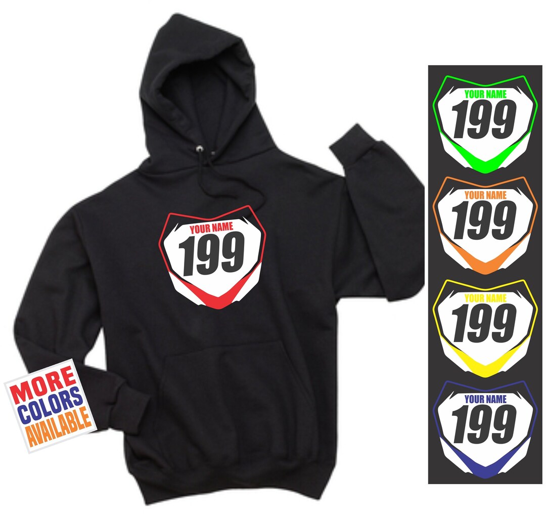 MOTOCROSS NUMBER PLATE Hoodie Black Pullover Hooded Sweatshirt Custom  Personalized Front Name Motorcycle Dirt Bike Mx Fmx Flat Track Dad Mom -  Etsy