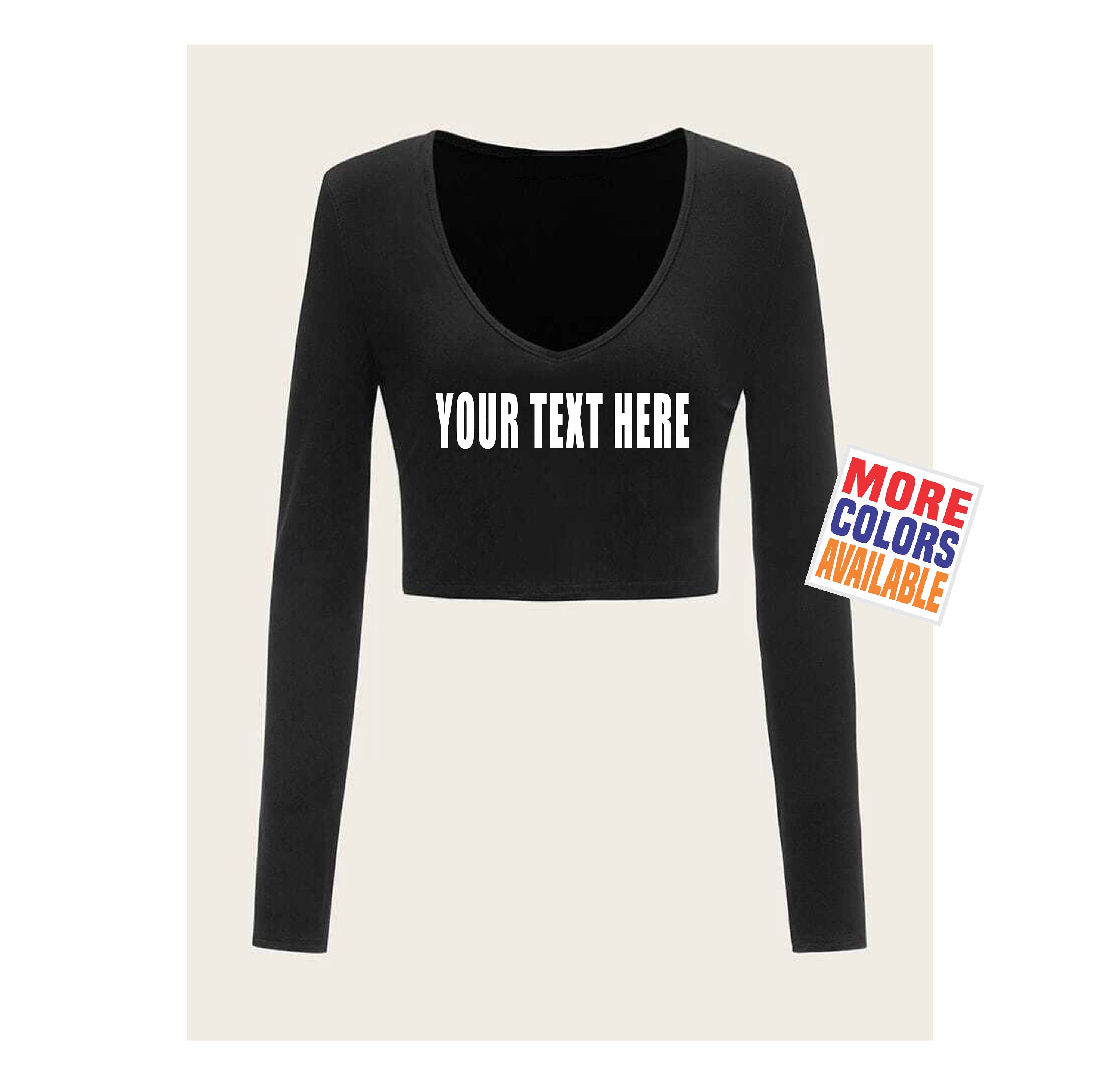 YOUR TEXT HERE Crop Tank Top Shirt Women's Girls Custom Printed