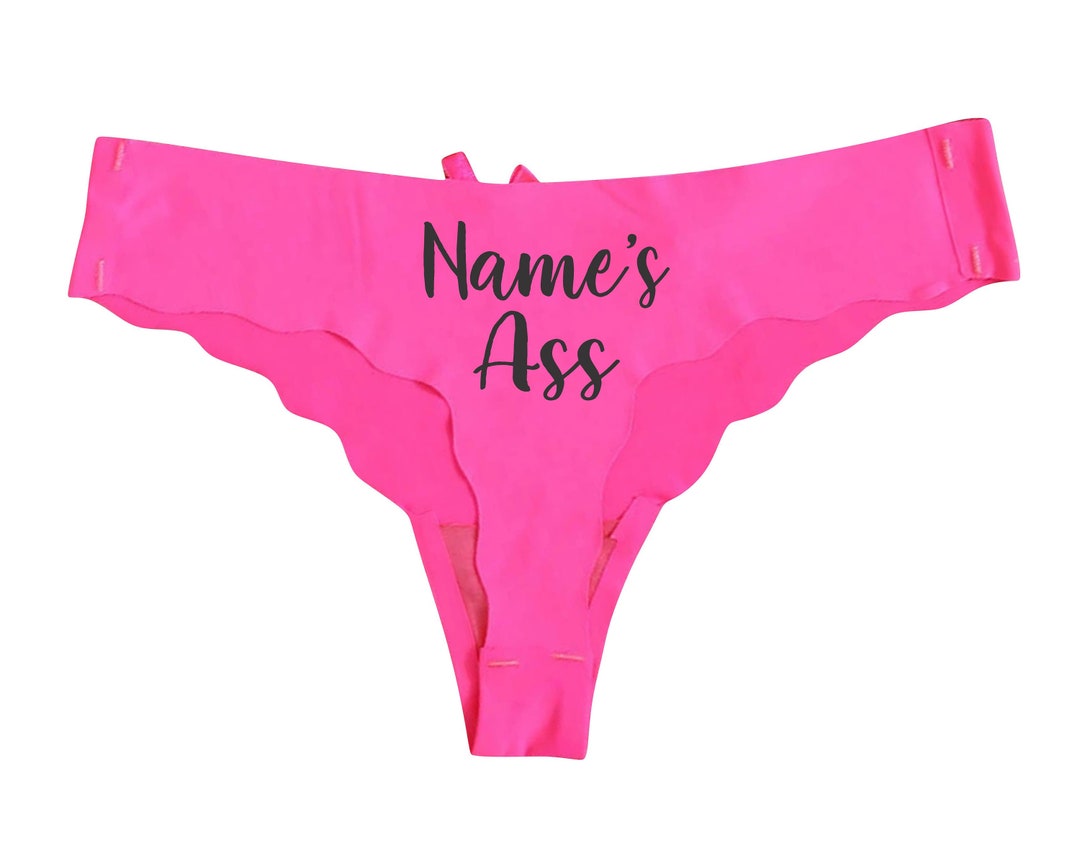 NAMES ASS Pink Thong Panties Underwear Whale Tail Butt