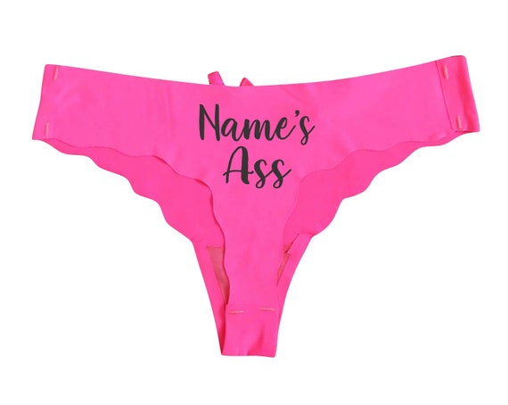 NOMBRE ASS Pink Thong Panties Ropa interior Cola de ballena - Etsy México