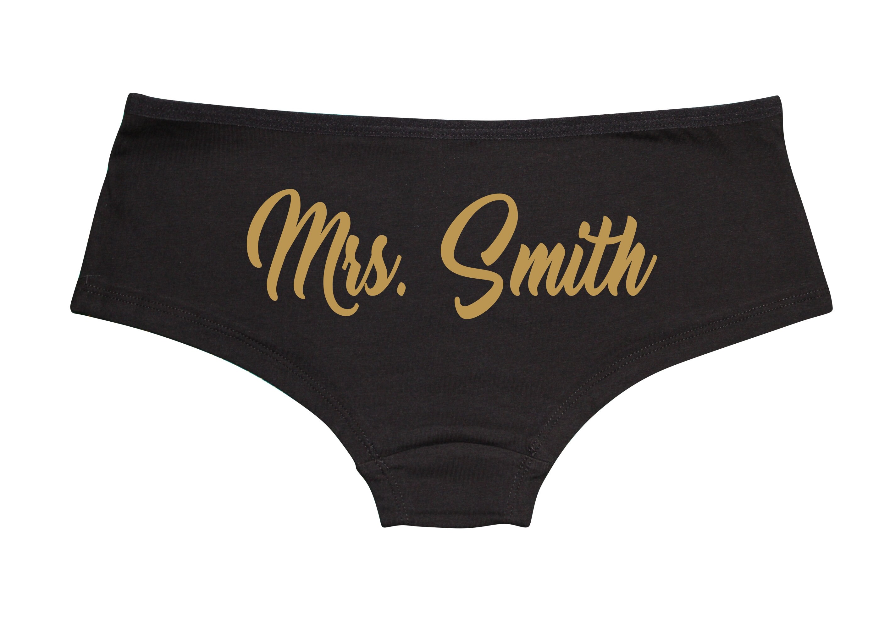 Mrs. last Name Black Boyshorts Underwear Shortie Panties Undies