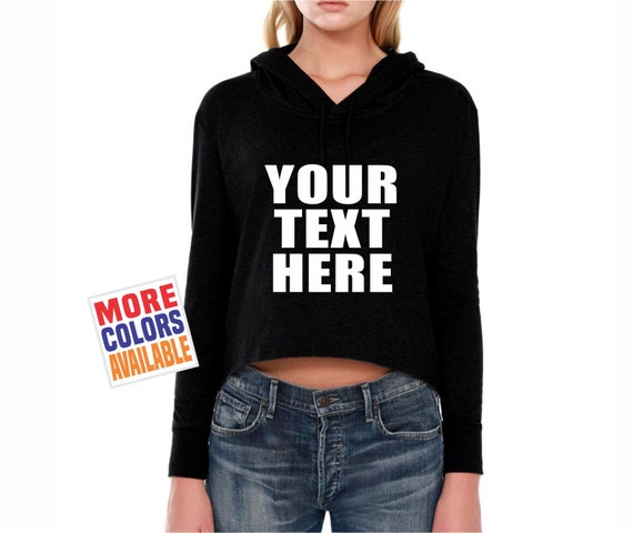 YOUR TEXT HERE Crop Tank Top Shirt Women's Girls Custom Printed