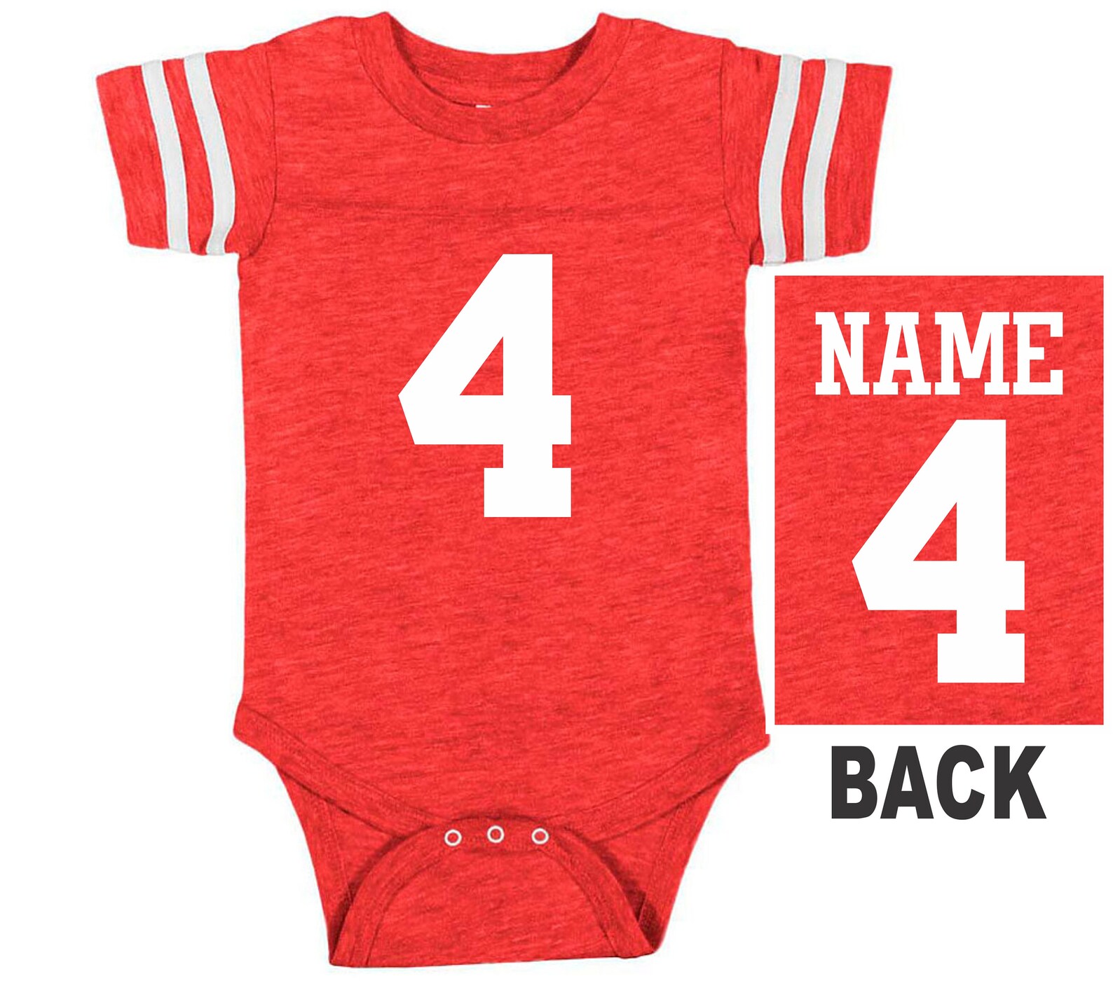FOOTBALL JERSEY Bodysuit Baby Vintage Red W/ White Shirt Etsy