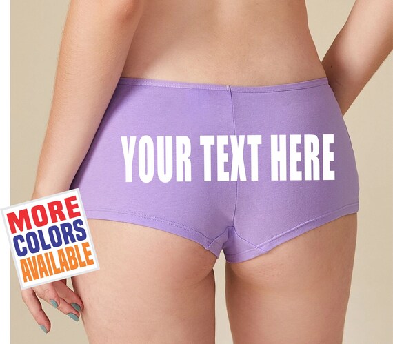 YOUR TEXT HERE Purple Boyshorts 
