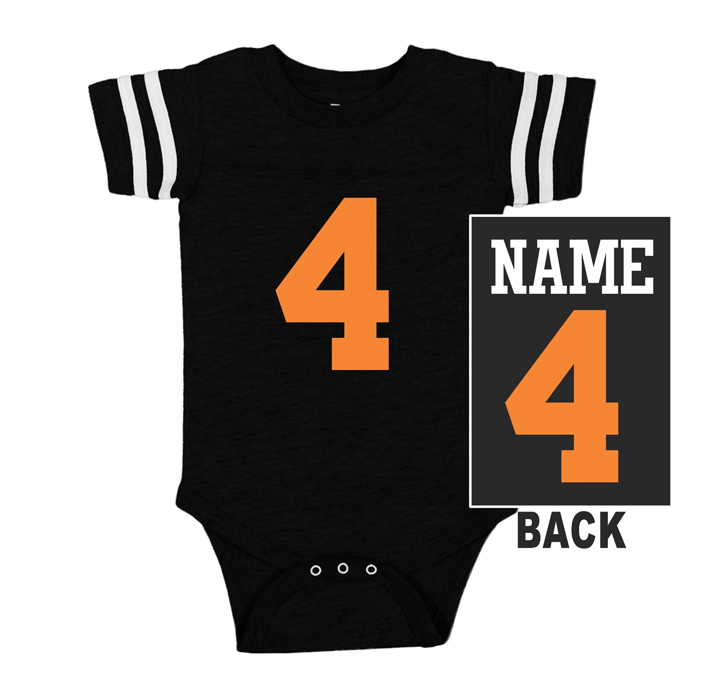 FOOTBALL JERSEY Bodysuit Baby Black W/ White Shirt Stripe Etsy