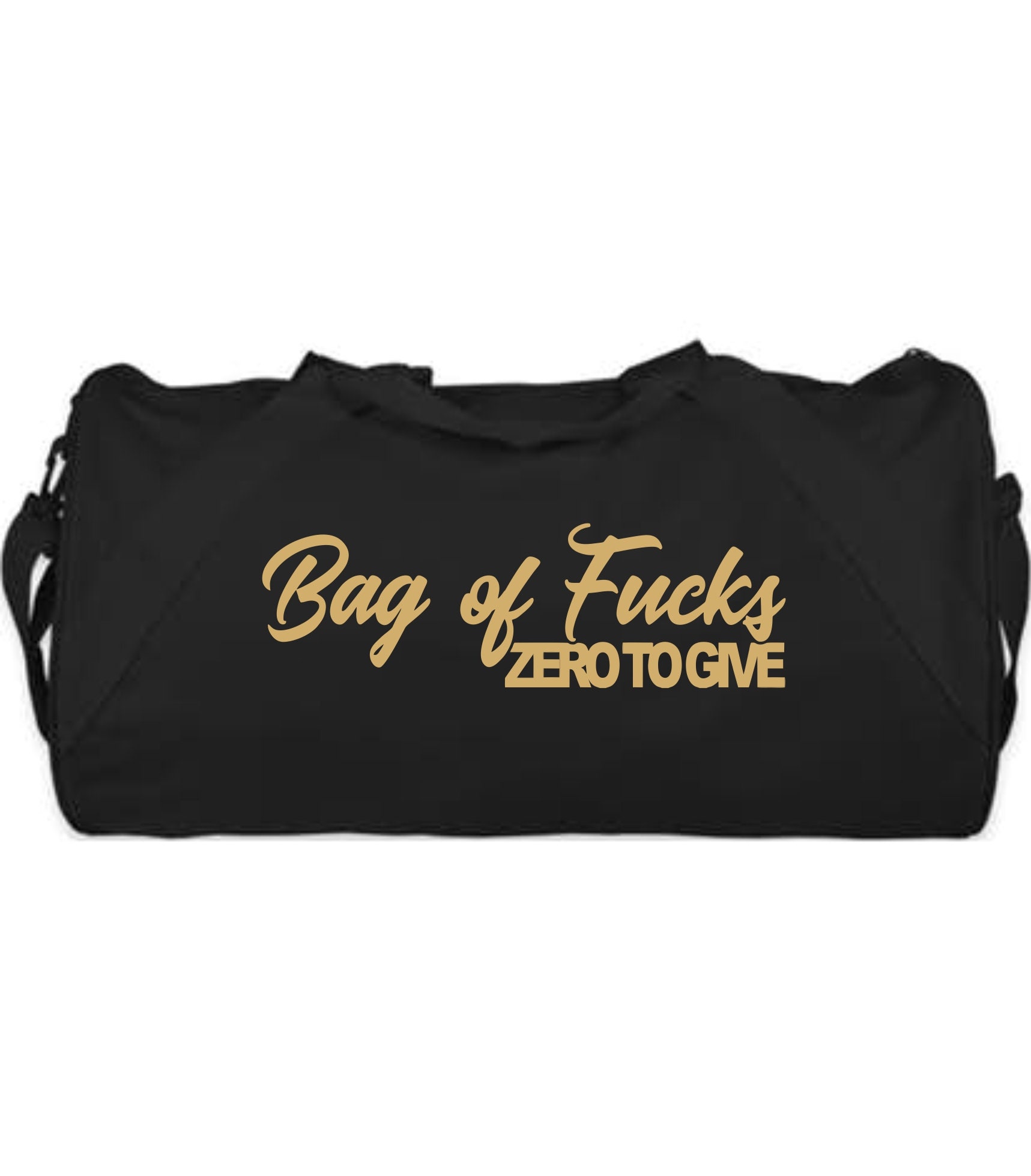 Bag of Fucks ZERO TO GIVE Duffel Gym Bag Barrel Workout Gear Sports  Clothing Black Pink No Fuck Given Funny Biker Lifting Gift Mature 