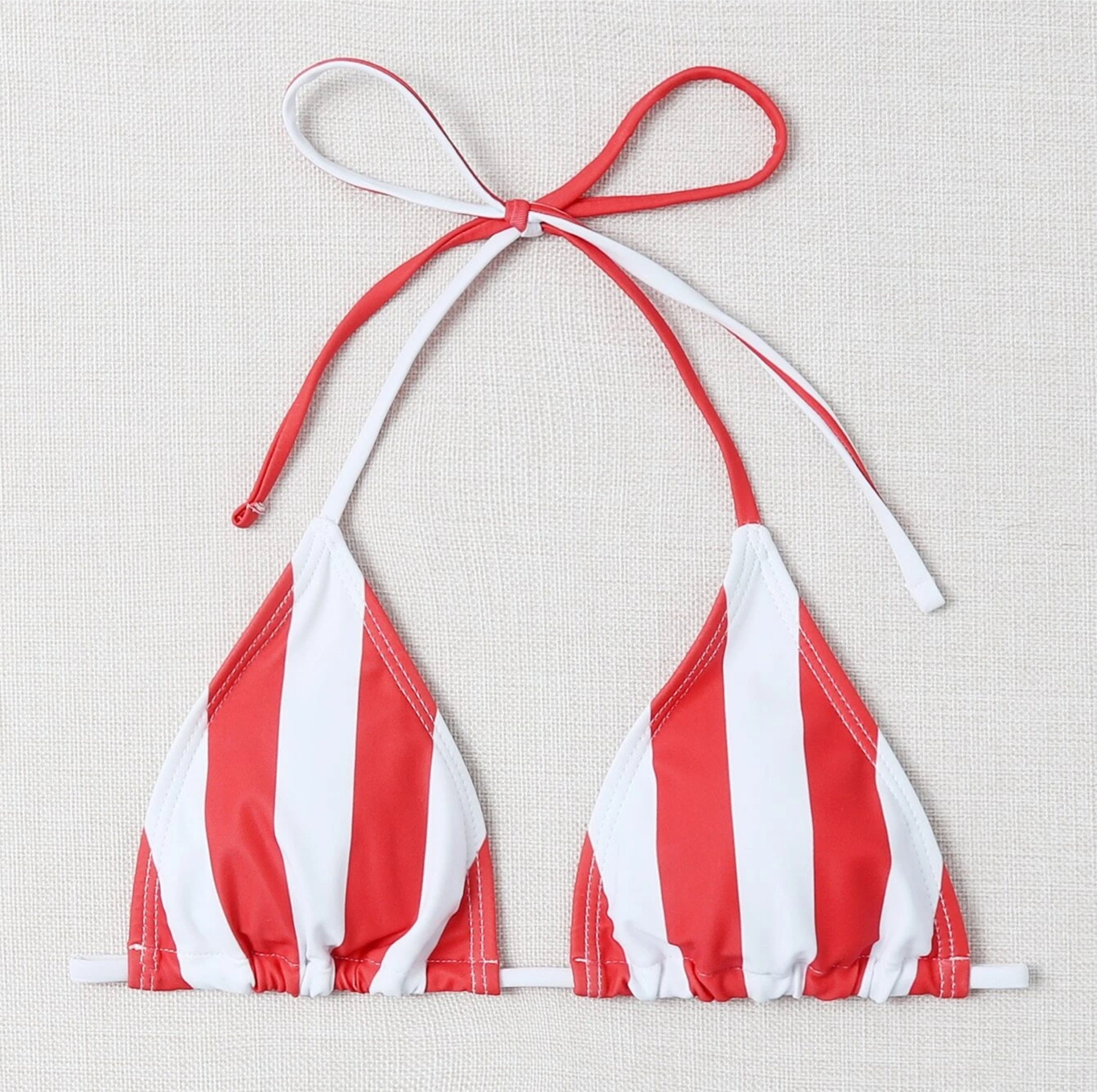 Red And White Stripe Bikinis Bikini Tops Triangle Bikini | My XXX Hot Girl