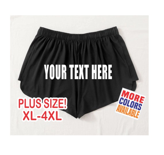 CUSTOM BOOTY SHORTS Black Retro White Trim Cheeky Gym Comfy Printed  Personalized Customized Name Logo Team Company Group Bulk Your Text Here -   Hong Kong