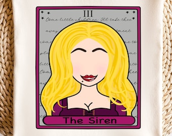 Sarah png-cute fall design-the siren-trendy halloween design-cute witch design-sistas-png for sublimation-tarot card design-tarot png files
