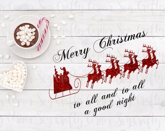 SVG-Christmas svg-Merry Christmas SVG- Santa's sleigh-Cutting file-Cricut-Cute SVG-Instant Download-Digital File-Scrapbooking-Cut File-xmas