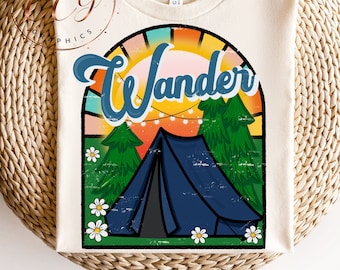 retro sublimation-camping png-wander boho png design-wilderness png-travel png-digital download-shirt design file-floral png-campsite png